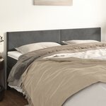 vidaXL Têtes de lit 2 Pièces Gris foncé 100x5x78/88 cm Velours