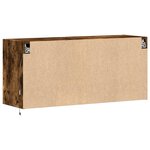 vidaXL Meuble TV mural avec lumières LED chêne fumé 100x31x45 cm
