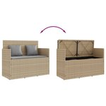 vidaXL Banc de jardin avec coussins beige résine tressée