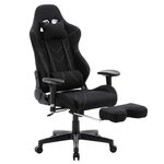 Fauteuil de bureau sport chaise de jeu bureau housse en tissu noir 19_0000371