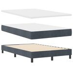 Lit Box Spring vidaXL avec matelas Gris foncé Petit double Velours