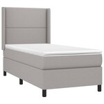 vidaXL Sommier à lattes de lit matelas LED Gris clair 80x200cm Tissu