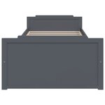 vidaXL Cadre de lit sans matelas gris foncé bois pin massif 90x200cm