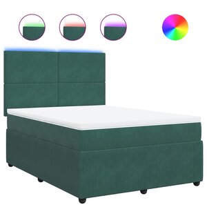 vidaXL Sommier à lattes de lit et matelas Vert foncé 160x200cm Velours