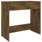 Bureau table poste de travail meuble d'ordinateur informatique étude chêne fumé 80 x 40 x 75 cm bois d'ingénierie brun 02_0023589