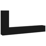 vidaXL Ensemble de meubles TV 3 Pièces Noir Bois d'ingénierie