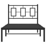 vidaXL Cadre de lit métal avec tête de lit noir 90x200 cm