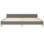 vidaXL Cadre de lit avec tête de lit Gris foncé 200x200 cm Tissu