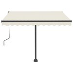vidaXL Auvent manuel rétractable sur pied 300x250 cm Crème