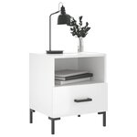 vidaXL Tables de chevet 2 Pièces blanc brillant 40x35x47 5 cm