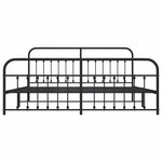 vidaXL Cadre de lit métal sans matelas avec pied de lit noir 193x203cm