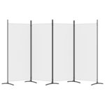 vidaXL Cloison de séparation 4 panneaux Blanc 346x180 cm Tissu