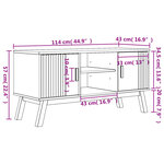 vidaXL Meuble TV OLDEN blanc et marron 114x43x57 cm bois de pin massif