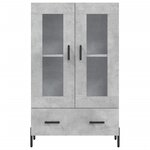 vidaXL Buffet haut gris béton 69 5x31x115 cm bois d'ingénierie