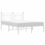 vidaXL Cadre de lit métal sans matelas et tête de lit blanc 140x200 cm