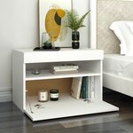 vidaXL Meuble TV avec lumières LED blanc 60x35x40 cm