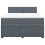 vidaXL Sommier à lattes de lit et matelas Gris foncé 160x200cm Velours