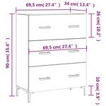 vidaXL Buffet chêne marron 69 5x34x90 cm bois d'ingénierie