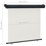 vidaXL Auvent latéral de balcon 165x250 cm Crème