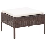 vidaXL Salon de jardin 3 Pièces avec coussins Résine tressée Marron