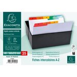 Intercalaires Pour Boite À Fiches  Imprimés De A À Z Carte Blanche 160g 25 Compartiments- A5 - Blanc - X 10 - Exacompta