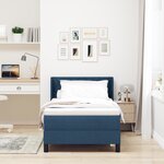 Lit à sommier box vidaXL avec matelas bleu 90x200 cm en tissu