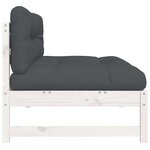 vidaXL Canapé central 120x80 cm blanc bois de pin massif