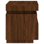 vidaXL Armoire de chevet avec lumières LED chêne marron 40x39x48 5 cm