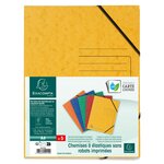 Pack De 5 Chemises À Élastique Sans Rabats Carte Lustrée 355gm2 - A4 - Couleurs Assorties - X 5 - Exacompta