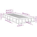 vidaXL Cadre de lit chêne fumé 90x190 cm bois d'ingénierie