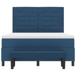 vidaXL Lit à Sommier Tapissier avec Matelas et Banquette Bleu 160x200 cm Tissu