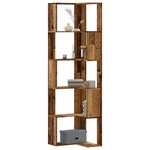 vidaXL Bibliothèque d'angle à 5 niveaux vieux bois bois d'ingénierie