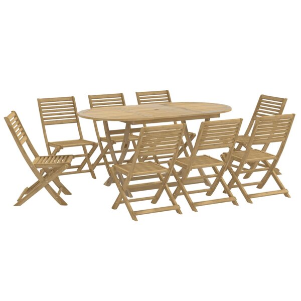 vidaXL Ensemble à manger de jardin 9 Pièces bois d'acacia solide