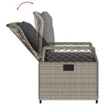 vidaXL Ensemble à manger de jardin 3Pièces coussins gris clair poly rotin