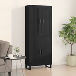 vidaXL Buffet en chêne noir 69.5x34x180 cm en bois d'ingénierie