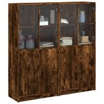 vidaXL Bibliothèque avec portes chêne fumé 136x37x142 cm