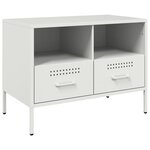 vidaXL Meubles TV 2 Pièces blanc 68x39x50 5 cm acier laminé à froid