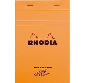 Bloc ORANGE Message 11x17cm 80F agrafées 80g RHODIA