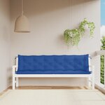 vidaXL Coussins de banc jardin lot de 2 bleu 200x50x7 cm tissu Oxford