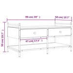 vidaXL Table basse chêne sonoma 99x50x50 cm bois d'ingénierie