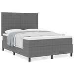 vidaXL Lit Box Spring avec Matelas Gris Clair 160x200 cm Tissu Cordon