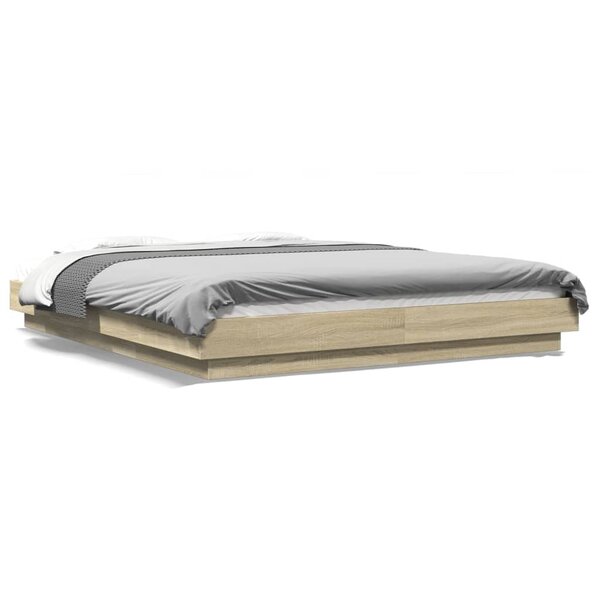 vidaXL Cadre de lit sans matelas chêne sonoma 160x200 cm