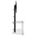 vidaXL Meuble TV d'angle 2 niveaux pour 32-70 pouces noir argenté