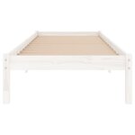 vidaXL Cadre de lit Blanc Bois massif 75x190 cm Petit simple