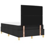 vidaXL Lit à Ressorts avec Matelas et Banc Noir 120x200 cm Tissu