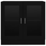 vidaXL Armoire à vitrine noir 82 5x30 5x80 cm Bois d'ingénierie