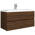 vidaXL Armoire de lavabo Chêne marron 90x38 5x45 cm Bois d'ingénierie