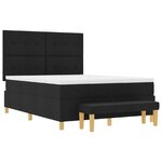 vidaXL Lit à Sommier avec Matelas & Banc Noir 140x200 cm Tissu