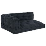 Coussin de canapé palette vidaXL avec accoudoirs et dossier en tissu gris anthracite