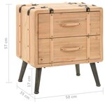 vidaXL Table de chevet Bois de sapin massif 50 x 35 x 57 cm